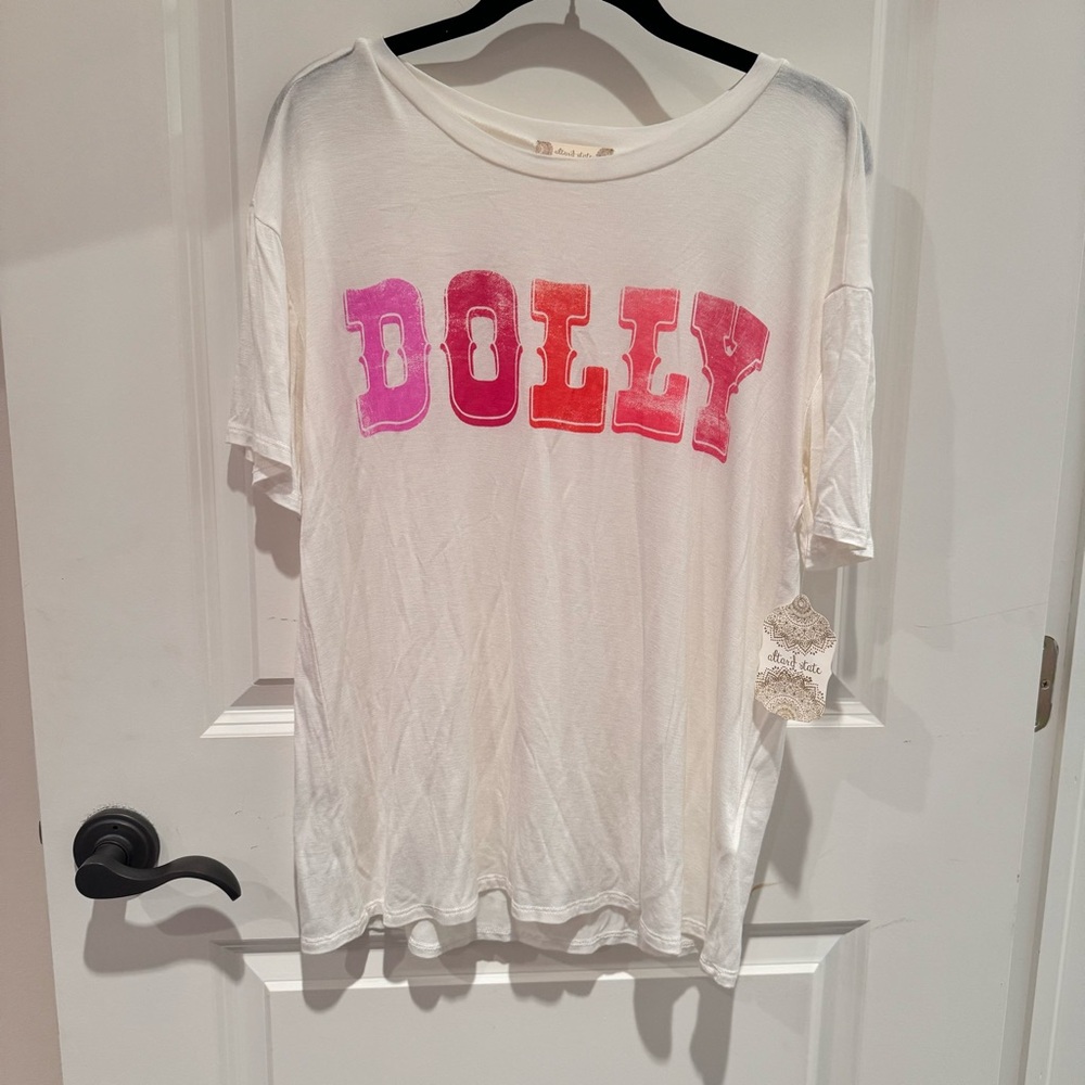 NWT Altar'd State White “Dolly” Tee